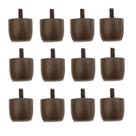 Kit 12 Pés Cama Box Baú Casal Modelo Mini 3 Cm de Altura Madeira Maciça