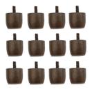 Kit 12 Pés Cama Box Baú Marrom Mini Altura 3cm p/ Queen King