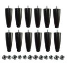 Kit 12 Pés Cama Box Queen King Size Juvene Preto C/ Porcas