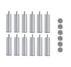 Kit 12 Pés De Cama Box ou Baú Queen King Tubo Cromado 13cm C/ Feltro Protetor Adesivo