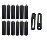 Kit 12 Pés De Cama Box ou Baú Queen King Tubo Preto 13cm C/ Chapa União Bipartida Ortobom Probel