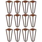 Kit 12 Pés de Metal 15 CM Hairpin Legs Mesas de Centro Puffs Bronze G41
