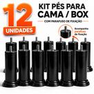 Kit 12 Pés Para Cama Box 12cm Cabeceira Pezinho Plástico Com Parafuso Universal Suporta Até 250 kg Kit 12 Pés Para Cama Box 12cm Cabeceira Pezinho Plástico Com Parafuso Universal Suporta Até 250 kg