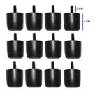 Kit 12 Pés Para Cama Box Baú Queen Ou King JR Preto Altura 4cm Madeira Maciça