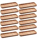 Kit 12 Petisqueiras Bandeja Retangular De Bambu 28x11cm Prat