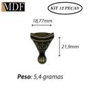 Kit 12 Pezinho Medio para Caixa e Bandeja Ouro Velho