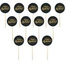 Kit 12 Picks Decorativos Arranjo Flor Madeira Happy Birthday Kit 12 Picks Decorativos Arranjo Flor Madeira Happy Birthday