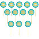 Kit 12 Picks Decorativos Arranjo Flor Madeira Realize Sonhos