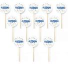 Kit 12 Picks Decorativos Arranjo Flores Madeira Felicidades
