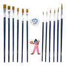 Kit 12 pincéis pintura - tinta óleo acrílica e sintética