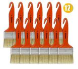 Kit 12 Pincel Trinchas Para Pintura Tigre Media 696 3 Polegadas Cerda Branca Verniz Stain Madeira