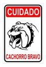 KIT 12 Placa Sinalização Cuidado Cachorro Bravo 20x30