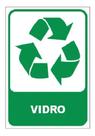 KIT 12 Placa Sinalização Lixo Vidro 15x20