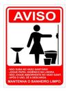KIT 12 Placa Sinalização Mantenha Limpo Feminino 15x20