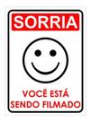 Kit 12 placa sinalização sorria voce esta sendo filmado 15x20