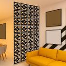 Kit 12 Placas decorativas de MDF na COR PRETA divisória de ambiente interno pintura