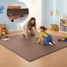 KIT 12 Placas Tapete Tatame EVA 50x50cm 20mm 24 Bordas Emborrachado Exercício Yoga Pilates Alongamento Proteção bebe Antiderrapante Impermeável