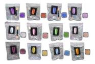 Kit 12 Pó Cromo Metalizado Unhas Cromado Decoração Atacado