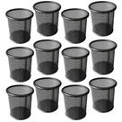 Kit 12 Porta Lápis Organizador Escritório Mesa Treco Caneta Cj - Preto