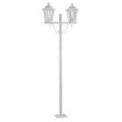 Kit 12 Postes Luminárias Jardim Praça Colonial Branco Dital E27 Alumínio Lente Transparente