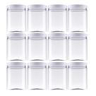 Kit 12 Pote De Plástico Cristal Com Tampa 1 Litro Mantimento - Kit 12 Pote De Plástico Cristal Com Tampa 1 Litro Mantimento -