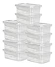 Kit 12 Pote Marmita Plástico Tampa Trava 1000ml Reutilizável