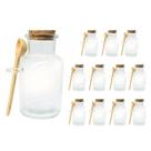Kit 12 Pote Porta Tempero Redondo Vidro com Colher de Bambu e Tampa Rolha 100ml Kit 12 Pote Porta Tempero Redondo Vidro com Colher de Bambu e Tampa Rolha 100ml