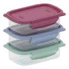 Kit 12 Pote Raso Marmita Tampa Trava Microonda 270ml Freezer