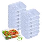 KIT 12 Pote Vidro Hermético Grande 1000ml com Divisória Mor