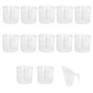 Kit 12 Potes Acrílico Redondo com Tampa 8,6l + Conchas 600ml