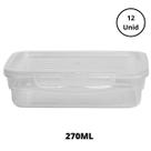 Kit 12 Potes Com Tampa e Trava 270Ml Baixo Transparente Kit 12 Potes Com Tampa e Trava 270Ml Baixo Transparente