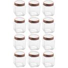 Kit 12 Potes de Vidro 1,2L Quadrado com Tampa Metal Mantimentos Rosé Gold Gran Gastro Lyor