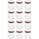 Kit 12 Potes de Vidro 1,2L Quadrado com Tampa Metal Mantimentos Rosé Gold Gran Gastro Lyor