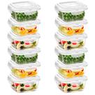 Kit 12 Potes De Vidro Com Vedação Hermética 800ml Quadrado