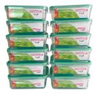 Kit 12 Potes Hermético 1,24l Freshy Alimentos Micro-ondas Empilhável Kit 12 Potes Hermético 1,24l Freshy Alimentos Micro-ondas Empilhável