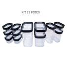 kit 12 potes herméticos temperos, cereais, mantimentos