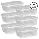Kit 12 Potes Organizador Transparente 1,5L Com Tampa