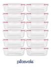 Kit 12 Potes Vidro 640ml Hermético Marmita Forno Refratário Kit 12 Potes Vidro 640ml Hermético Marmita Forno Refratário