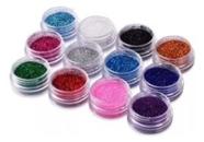 Kit 12 Potinhos Glitter Fininho Brilho Purpurina Para Unha