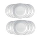 Kit 12 Prato Branco De Vidro Fundo 22cm Blanc Duralex