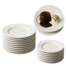 Kit 12 Prato De Sobremesa Em Melamina 18cm Branco Raso