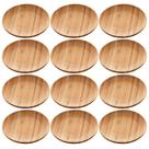 Kit 12 Pratos de Bambu Redondos 11cm Sobremesas Petiscos Lyor Mesa Posta Eventos
