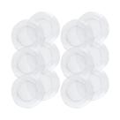Kit 12 Pratos de Vidro Luxo Liso Mesa Posta Resistente