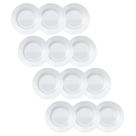 Kit 12 Pratos Opaline Menu Sobremesa 19cm Vidro Branco Nadir