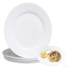 Kit 12 Pratos Raso em Melamina Branco 25cm Refeição Buffet Kit 12 Pratos Raso em Melamina Branco 25cm Refeição Buffet