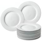 Kit 12 Pratos Raso Redondo Branco de Melamina 28cm Leve Resistente - Bestfer Kit 12 Pratos Raso Redondo Branco de Melamina 28cm Leve Resistente - Bestfer