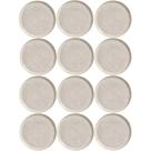 Kit 12 Pratos Rasos Bio Latte 27cm Cerâmica Stoneware Off White Mesa Posta