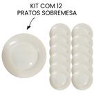 Kit 12 Pratos Sobremesa de Cerâmica 20cm Branco Kit 12 Pratos Sobremesa de Cerâmica 20cm Branco