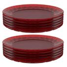 Kit 12 Pratos Vermelhos Grandes 26cm Crippa Servir Mesa Posta Eventos Porções Aperitivos