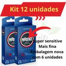 Kit 12 Preservativo Camisinha Super Sensitive Intense Prudence Lançamento + Fina + Lubrificado